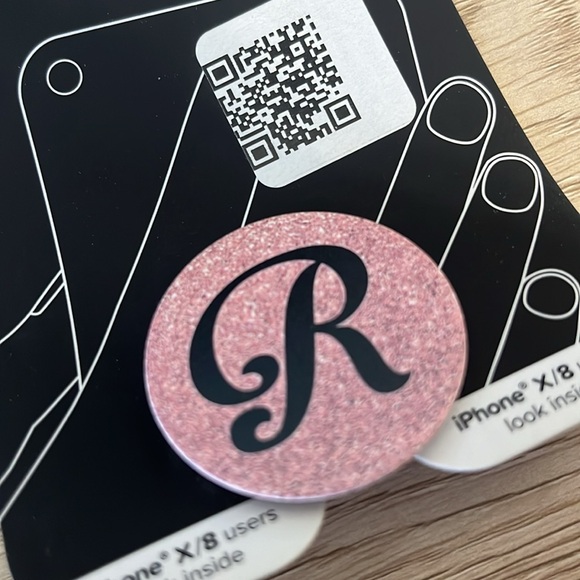 POPSOCKETS Pink Glitter “R” - Picture 3 of 3